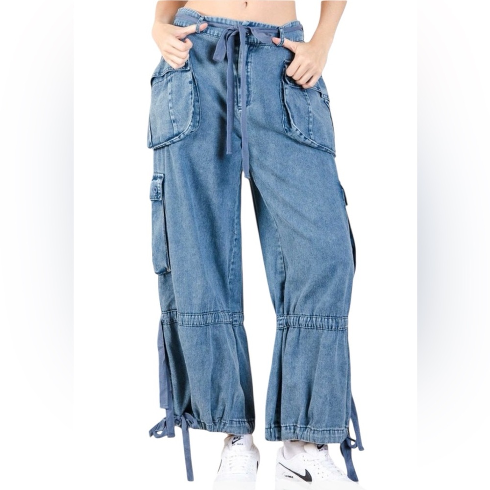 Women's Blue Cargo Pants